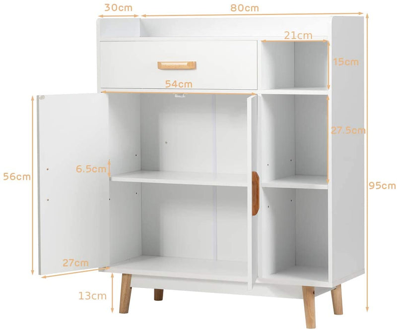 Woodland Home - Freestanding Wooden Bookcase with Adjustable Shelves and Drawer - Ideal Space Solution for Book Lovers and Home Organizers