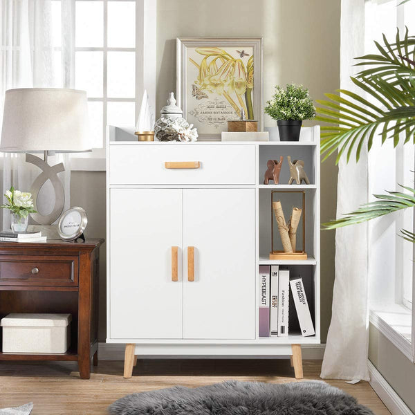 Woodland Home - Freestanding Wooden Bookcase with Adjustable Shelves and Drawer - Ideal Space Solution for Book Lovers and Home Organizers