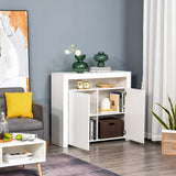 High Gloss White LED Sideboard - Contemporary Buffet Console with RGB Lighting - Stylish Storage for Dining Room, Entryway, Living Spaces