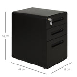 3-Drawer Mobile File Cabinet with Lock - Sturdy All-Metal Rolling Storage Solution - Secure and Organize Documents for Home Office Use