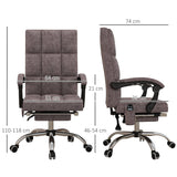 Executive Vibration Massage Office Chair - Microfiber Computer Seat with Reclining Back and Armrests, Charcoal Grey - Ideal for Professional Relaxation and Comfort at Work