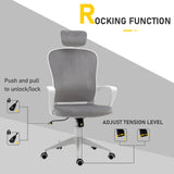 High-Back Velvet Swivel Home Office Chair - Ergonomic Rocking Computer Chair with Wheels, Adjustable Headrest - Comfortable Seating for Work or Gaming Sessions, Grey