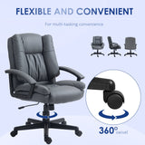 Faux Leather Mid-Back Office Chair - Adjustable Height, Executive Computer Desk Seat with Swivel & Rolling Wheels - Comfortable Seating Solution for Professionals and Home Offices