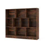 10-Cube Bookshelf Freestanding Storage Organizer with 2 Anti-Tipping Kits-