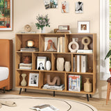 10-Cube Bookcase 140 CM Storage Organizer with 5 Tapered Metal Legs-