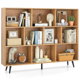 10-Cube Bookcase 140 CM Storage Organizer with 5 Tapered Metal Legs-