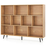 10-Cube Bookcase 140 CM Storage Organizer with 5 Tapered Metal Legs-