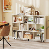 10-Cube Bookcase 140 CM Storage Organizer with 5 Tapered Metal Legs-