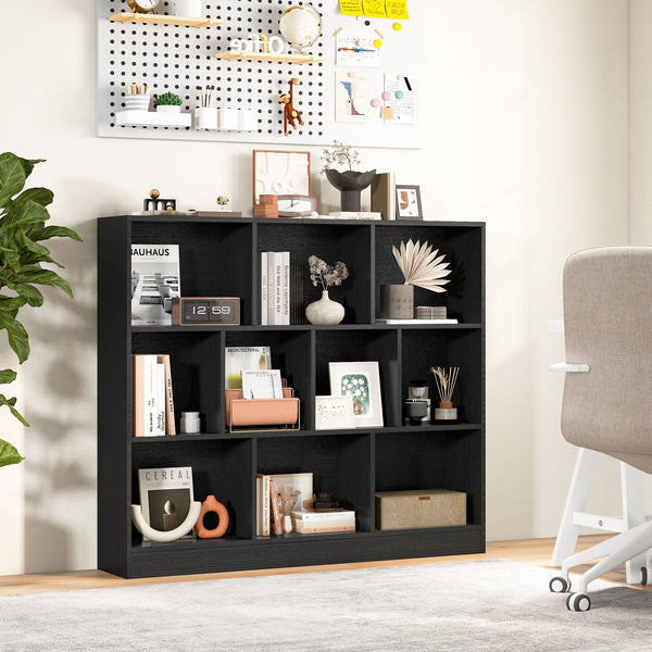 10-Cube Bookshelf Freestanding Storage Organizer with 2 Anti-Tipping Kits-