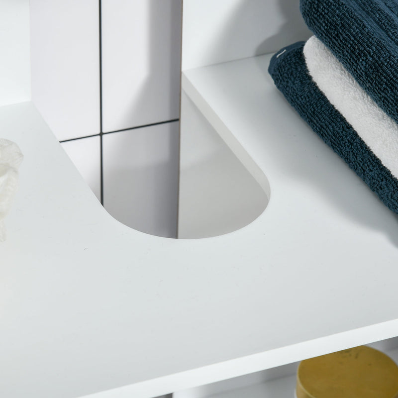 Under Sink Pedestal Cabinet - Modern Bathroom Vanity Storage with Adjustable Shelf and Double Doors - Ideal for Organizing Toiletries and Cleaning Supplies