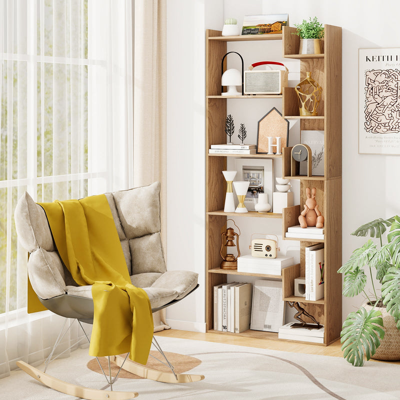 11-Shelf Wooden Bookshelf with 2 Anti-Tipping Kits-