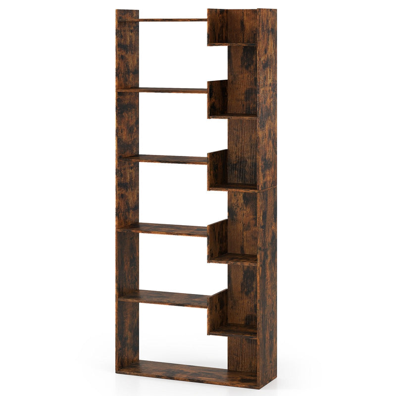11-Shelf Wooden Bookshelf with 2 Anti-Tipping Kits-