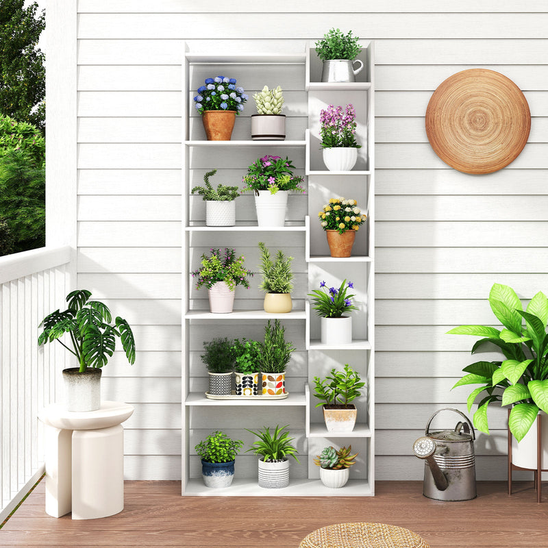 11-Shelf Wooden Bookshelf with 2 Anti-Tipping Kits-