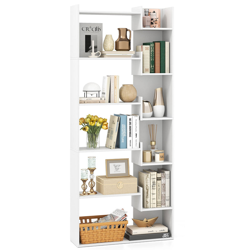 11-Shelf Wooden Bookshelf with 2 Anti-Tipping Kits-