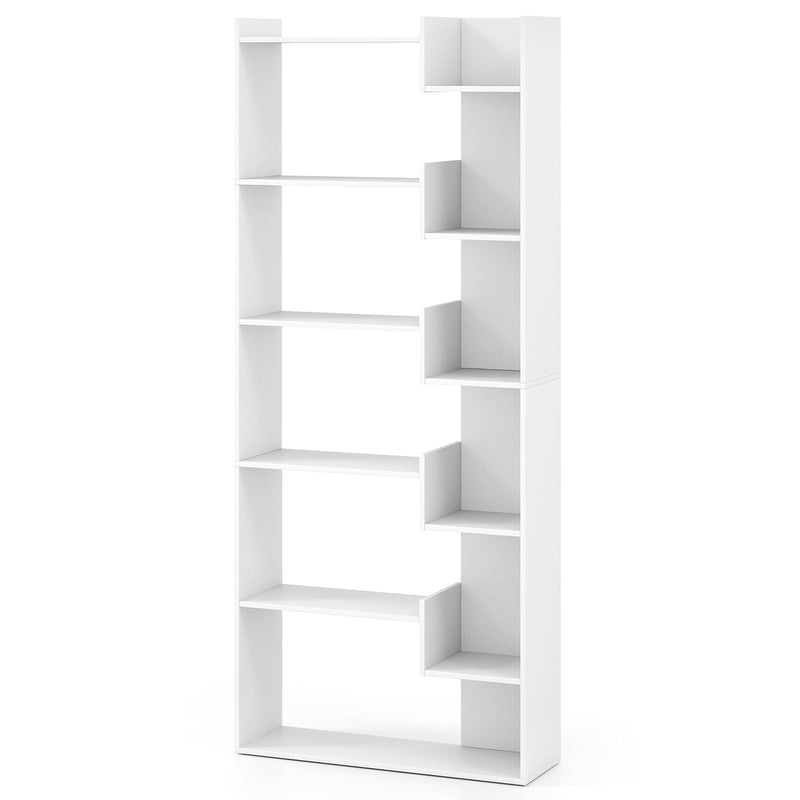 11-Shelf Wooden Bookshelf with 2 Anti-Tipping Kits-