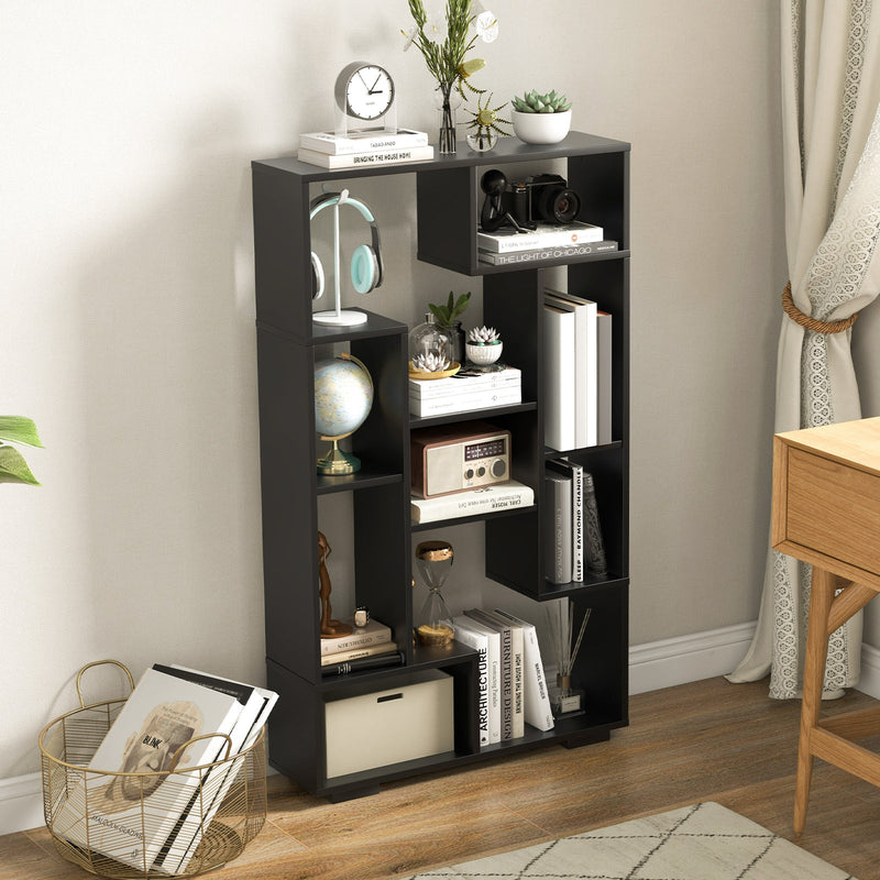 Tall 120cm Bookshelf - Home Office Black Bookcase with Anti-tipping Kits - Ideal for Organizing Books and Home Office Essentials