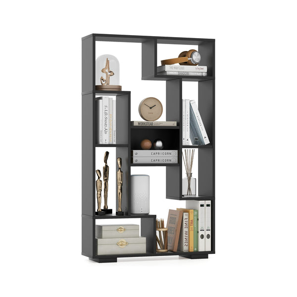 Tall 120cm Bookshelf - Home Office Black Bookcase with Anti-tipping Kits - Ideal for Organizing Books and Home Office Essentials