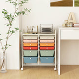 12 Drawers Rolling Storage Cart - Mobile Organizer with Brakes and 4 Wheels - Ideal Solution for Home and Office Storage Needs