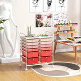 12 Drawers Rolling Storage Cart - Mobile Organizer with Brakes and 4 Wheels - Ideal Solution for Home and Office Storage Needs