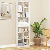 180cm Tall Bookcase with Drawer and 10 Open Cubes-