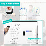 Mobile Magnetic Whiteboard - Double-Sized, Easily Movable with 4 Lockable Wheels - Ideal for Presentations, Lessons, and Office Use