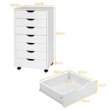 Mobile File Cabinet Model 7D - Wheeled Storage Solution with Seven Drawers in Sleek Black - Ideal for Organized Document Management in Office Spaces