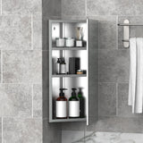 Stainless Steel Corner Mirror Cabinet - Wall-Mounted Bathroom Cupboard with Single Door, 300mm Width - Space-Saving Storage for Small Bathrooms
