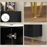 Modern Luxe High Gloss Sideboard - Stylish Storage Cabinet with Sleek Hairpin Legs in White - Elegant Organizational Solution for Contemporary Homes