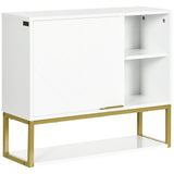 Over-The-Toilet Bathroom Wall Cabinet with Doors - Space-Saving Storage Shelves for Hallway and Living Room - Elegant White Organizer for Home Clutter Control