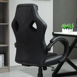Faux Leather High-Back Computer Chair - Ergonomic Swivel Office Chair with Wheels and Armrests, Black - Ideal for Home Office Comfort and Style