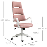 Ergonomic High Back Executive Office Chair - Comfortable 360 Swivel with 5 Durable Castor Wheels and Foam Padding - Ideal for Long Work Sessions with Wide Arm Support, Pink