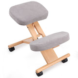 Wooden Orthopaedic Kneeling Stool with Ergonomic Posture Frame in Beige - Ideal for Improving Posture and Easing Back Pain