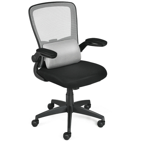 Mesh Office Chair - Lightweight with Lumbar Support and Adjustable Backrest in Grey - Ideal for Long Hours of Desk Work