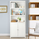 Tall Wooden Bookcase - 3-Tier White Storage Cabinet - Ideal for Organizing Books and Display Décor