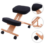 Wooden Orthopaedic Kneeling Stool with Ergonomic Posture Frame in Beige - Ideal for Improving Posture and Easing Back Pain