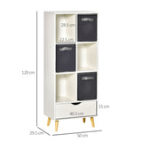 6-Cube Modern Bookcase - Freestanding Display Shelf, Storage Organizer Cabinet - Ideal for Home, Office, Living Room, Study Decor in White