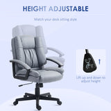 Faux Leather Office Chair - Mid Back, Adjustable Height, Swivel Rolling Wheels Computer Desk Chair - Ideal for Executives and Home Office Comfort