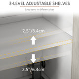 Adjustable Shelved Kitchen Sideboard - 4-Door Living Room Storage Cabinet with Pine Legs - Elegant White Organizer for Home Spaces