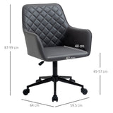 Swivel Leather-Feel Office Chair - Mobile Study & Leisure Seating Solution in Grey - Perfect for Home Office Comfort and Style