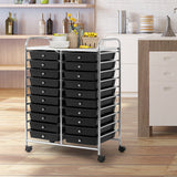 4-Wheel Support Storage Trolley - 20 Drawers Design, Perfect for Beauty Salons - Versatile Black Organizer Solution