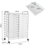 4-Wheel Support Storage Trolley - 20 Drawers Design, Perfect for Beauty Salons - Versatile Black Organizer Solution