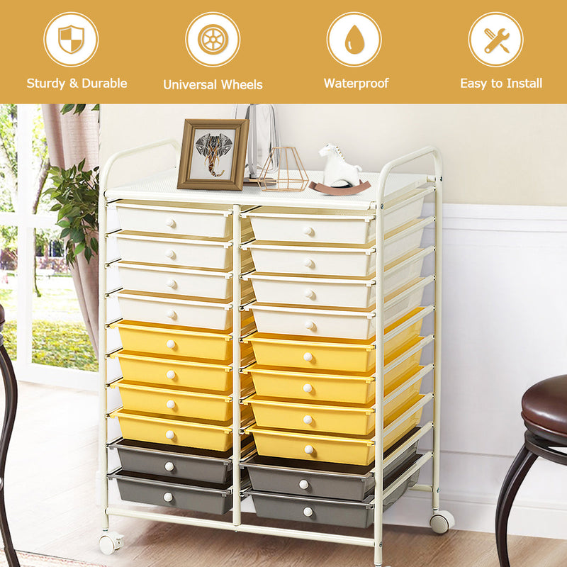 4-Wheel Support Storage Trolley - 20 Drawers Design, Perfect for Beauty Salons - Versatile Black Organizer Solution