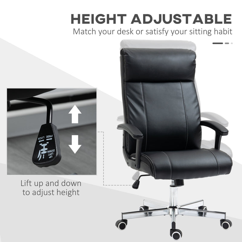 High-Back Vibrating Massage Office Chair - Tilt Function, Adjustable Height, Remote Control - Comfort Seating for Long Work Hours