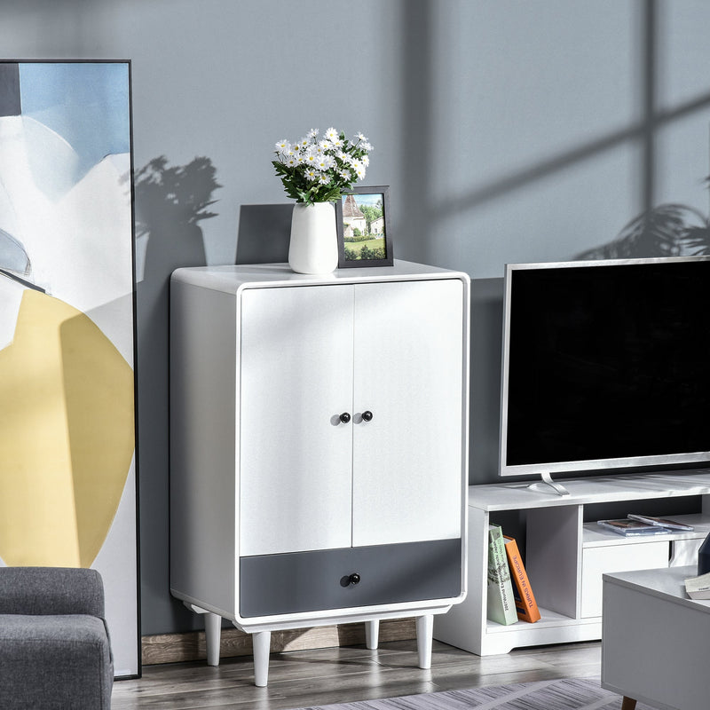 Bedside Storage Cabinet with Drawer and Doors - Modern Organizer for Bedroom and Living Room - Sleek Space-Saving Design for Home Essentials