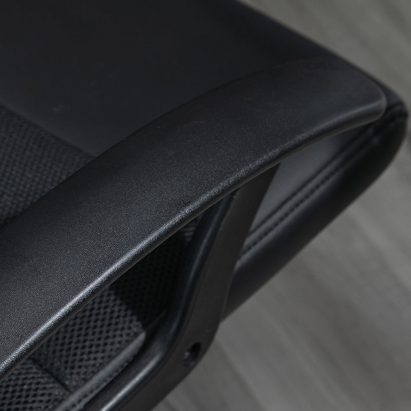 Ergonomic PVC Leather Office Chair with Mesh Panel - Swivel Seat, Padded, Adjustable Height & Tilt, 5-Wheel Base - Comfortable Desk Seating for Professionals