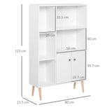 Open Bookcase with Storage Cabinet - Free-Standing Wooden Display Unit with Shelves and Two Doors - Versatile Organization for Home or Office