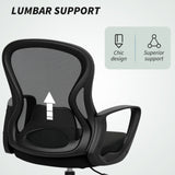 Vinsetto Drafting Chair with Adjustable Footrest, Ergonomic Mesh Office Chair with Lumbar Support, Adjustable Height for Standing Desk, Black