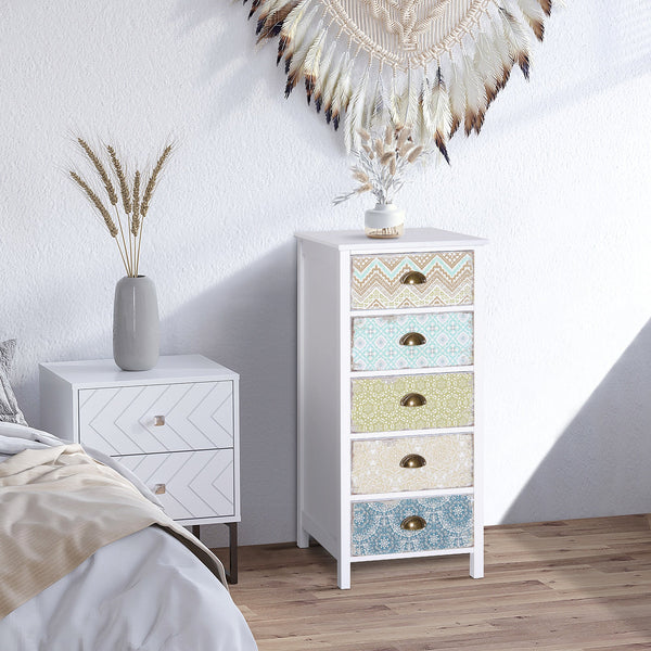 Storage Chest Organizer - Spacious 46Wx34Dx94H cm Cabinet, White Finish - Ideal for Home Decluttering and Organization