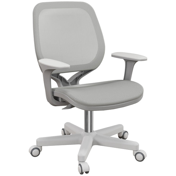 Vinsetto Office Chair, Breathable Mesh Swivel Desk Chair with Adjustable Height and  360° Swivel Security Wheels for Home Office, Study, Grey