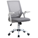 Ergonomic Mesh Swivel Office Chair with Lumbar Support - Adjustable Height Desk Chair with Flip-Up Arms, Grey - Ideal for Home Office Comfort and Posture Improvement